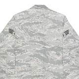 Mens Grey Cotton Blend Camouflage Military Style Jacket S Button Closure