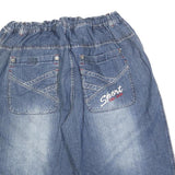 Mens Blue Casual Denim Cotton Blend Shorts M W32 Sport Embroidered Pocket