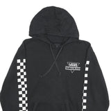 VANS Mens Black Checkerboard Pullover Hoodie S Cotton Blend Skatewear