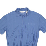 PALMLAND Mens Blue Short Sleeve Plain Polo Shirt L Casual Relaxed Fit