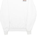 ELLESSE Womens White Sweatshirt Crew Neck UK 8 Cotton Blend Pullover Casual