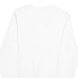 ELLESSE Womens White Sweatshirt Crew Neck UK 8 Cotton Blend Pullover Casual