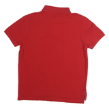 TOMMY HILFIGER Mens Red Short Sleeve Basic Polo Shirt M Lightweight Cotton