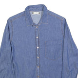 TERRANOVA Womens Blue Denim Shirt S Button Pocket Casual Lightweight Cotton
