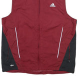 ADIDAS Mens Maroon & Black Sports Vest Jacket M Polyester Blend Zip Athletic