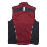 ADIDAS Mens Maroon & Black Sports Vest Jacket M Polyester Blend Zip Athletic
