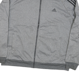 ADIDAS Mens Grey & Black Track Jacket XL Polyester Blend Zip Athletic Style