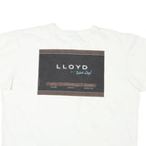 Mens White Lloyd Graphic T-Shirt XL Short Sleeve Crew Neck Cotton Blend Casual
