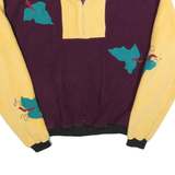 Womens Purple & Yellow Outdoor Fleece Jacket XL Polyester Plain Zip Stand Collar