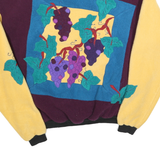 Womens Purple & Yellow Outdoor Fleece Jacket XL Polyester Plain Zip Stand Collar