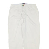 TOMMY HILFIGER Womens Cotton Blend White Relaxed Straight Trousers W32 L27