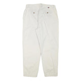 TOMMY HILFIGER Womens Cotton Blend White Relaxed Straight Trousers W32 L27