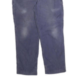 CARHARTT Mens Relaxed Fit Blue Cotton Blend Trousers W36 L30 Workwear Casual
