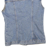 HOLIDAY Womens Blue Denim Jacket M Cotton Blend Sleeveless Button Closure