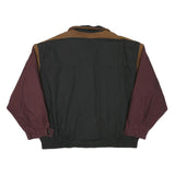 LONDON FOG Mens Black & Burgundy Colourblock Jacket XL Polyester Blend Zip