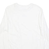 ADIDAS Mens White Athletic Long Sleeve Crew Neck Cotton Blend T-Shirt M