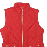 ST JOHNS BAY Womens Red Quilted Sleeveless Jacket S Polyester Blend Zip Pockets