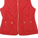 ST JOHNS BAY Womens Red Quilted Sleeveless Jacket S Polyester Blend Zip Pockets