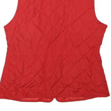 ST JOHNS BAY Womens Red Quilted Sleeveless Jacket S Polyester Blend Zip Pockets