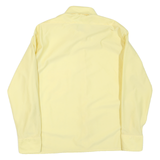 Mens Yellow Plain Shirt XL Polyester Blend Long Sleeve Button Closure Classic