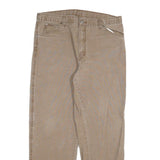 DICKIES Mens Cotton Blend Beige Regular Fit Straight Leg Trousers W38 L30