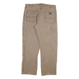 DICKIES Mens Cotton Blend Beige Regular Fit Straight Leg Trousers W38 L30