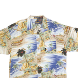 PANHANDLE SLIM Mens Blue Pattern XL Rayon Hawaiian Beach Shirt Casual Summer