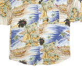 PANHANDLE SLIM Mens Blue Pattern XL Rayon Hawaiian Beach Shirt Casual Summer