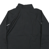 REEBOK Womens Black & White Sports Zip Jacket L Polyester Plain Activewear