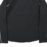 REEBOK Womens Black & White Sports Zip Jacket L Polyester Plain Activewear
