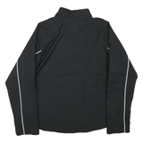 REEBOK Womens Black & White Sports Zip Jacket L Polyester Plain Activewear