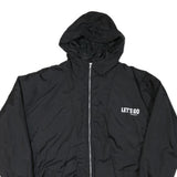 LET'S GO Mens Black Polyester Blend Zip Jacket 3XL Lightweight Graphic Print
