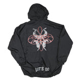 LET'S GO Mens Black Polyester Blend Zip Jacket 3XL Lightweight Graphic Print