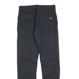 DICKIES Mens Slim Black Cotton Blend Trousers W30 L32 Zip Closure Classic Style