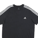 ADIDAS Mens Black T-Shirt XL Short Sleeve Crew Neck Three Stripe Classic
