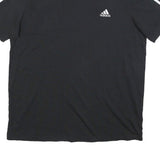 ADIDAS Mens Black T-Shirt XL Short Sleeve Crew Neck Three Stripe Classic