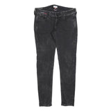TOMMY HILFIGER Womens Jeans Black Slim Skinny Denim Medium W30 L32 Stylish Zip