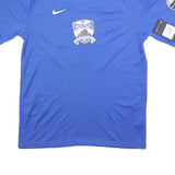 NIKE Mens Blue Soccer Excellence Crest M Short Sleeve V-Neck Sports T-Shirt