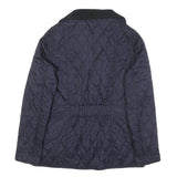 BARBOUR Womens Navy Quilted Jacket S Polyester Blend Button Closure Classic