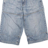 MULTIBLU Mens Shorts Blue Denim Style S W28 Casual Cotton Blend Relaxed Fit
