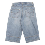 MULTIBLU Mens Shorts Blue Denim Style S W28 Casual Cotton Blend Relaxed Fit