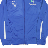NIKE Mens Blue CJ Cheerleader Sports Jacket L Polyester Blend Zip Plain