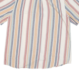 DISTILERY Mens Blue & Cream Striped Shirt XL Casual Cotton Blend Summer