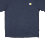CARHARTT Mens Blue & Yellow Pocket T-Shirt M Short Sleeve Crew Neck Workwear