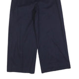 MAX MARA STUDIO Womens Relaxed Wool Blue Wide-Leg Trousers W27 L25