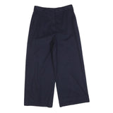 MAX MARA STUDIO Womens Relaxed Wool Blue Wide-Leg Trousers W27 L25