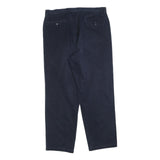 FAY Mens Cotton Blend Navy Regular Straight Trousers W35 L30 Classic Zip