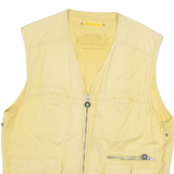PADDLESKI Mens Yellow Cotton Blend Zip Vest 2XL Lightweight Workwear Outdoor