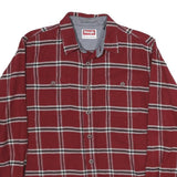 WRANGLER Mens Red & White Check Shirt M Long Sleeve Button Casual Cotton