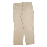 CARHARTT Mens Regular Beige Cotton Blend Trousers W36 L32 Workwear Zip Closure